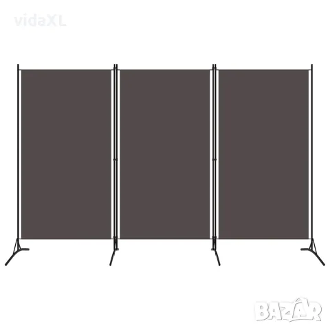 vidaXL Параван за стая, 3 панела, антрацит, 260x180 см
