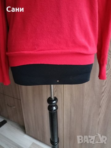 Червен пуловер на цветя, снимка 4 - Блузи с дълъг ръкав и пуловери - 38732761