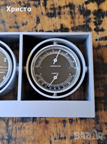 часовник с будилник, термометър и хидрометър за бюро разни, снимка 5 - Други - 13454690