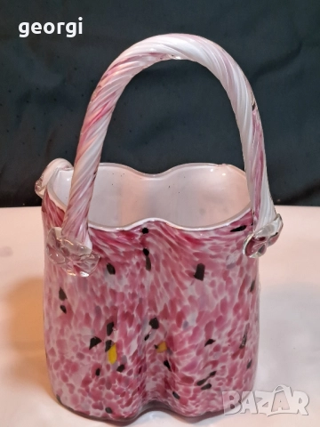 уникална арт ваза от цветно стъкло 11/6, снимка 4 - Вази - 51881261