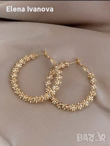 Уникални обеци от висококачествена медицинска стомана с 14 к златно покритие