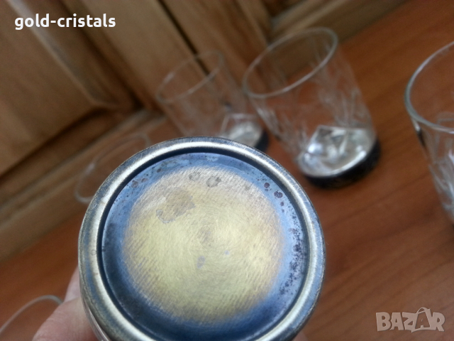 Руски кристални чаши с посребрена основа , снимка 2 - Антикварни и старинни предмети - 36241661