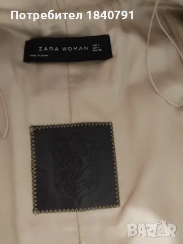 Палто/манто ZARA – бледо млечно бежово, L, снимка 7 - Палта, манта - 56327989