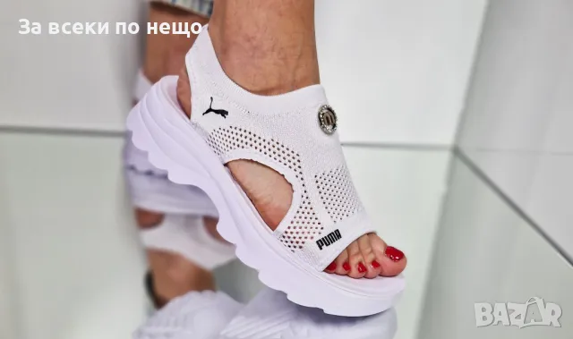 Puma Дамски Бели Сандали С Метален Акцент Пума Код P603, снимка 2 - Сандали - 50427836