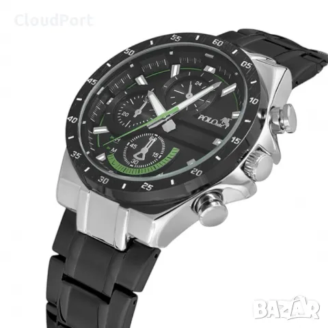  Мъжки комплект, 55 мл Парфюм и часовник, Polo Air, Черно, снимка 4 - Мъжки - 50393973