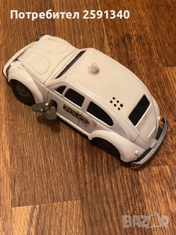 1970-те години KANTO TOYS ЯПОНСКА ПОЛИЦЕЙСКА ПАТРУЛНА КОЛА С ЧАСОВНИКОВ МЕХАНИЗЪМ VOLKSWAGEN BEETLE , снимка 2 - Колекции - 51633266