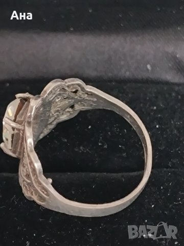 Сребърен пръстен с сапфир ЗЕ, снимка 3 - Пръстени - 44480404