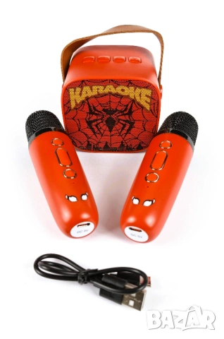 Детско караоке с 2 безжични микрофона, Караоке играчка за деца - Spider Toys, снимка 3 - Музикални играчки - 53445376