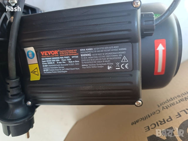 Филтрационна помпа за басейн Vevor 19200L/H, циркулационна помпа за вода вход/изход 1,97" , снимка 12 - Басейни и аксесоари - 51548470