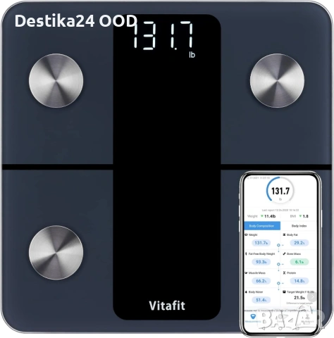 Смарт кантар Vitafit с Bluetooth измерване на мазнини