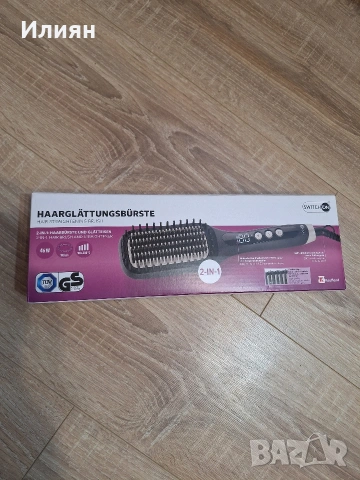 Електрическа четка за изправяне на коса 2 в 1 с дисплей