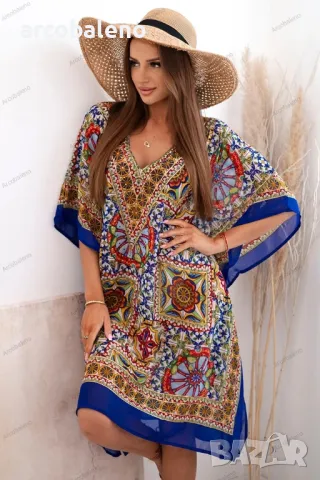 Дамска плажна туника с ориенталски мотив, 5цвята , снимка 6 - Туники - 50324499