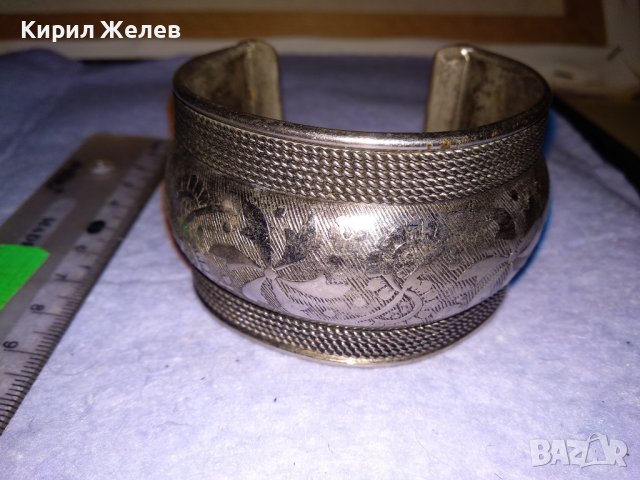 ПОСРЕБРЕНА СТИЛНО ОРНАМЕНТИРАНА РЕГУЛИРУЕМА МЕСИНГОВА РЕТРО АР НУВО ГРИВНА 16708, снимка 6 - Гривни - 41202269