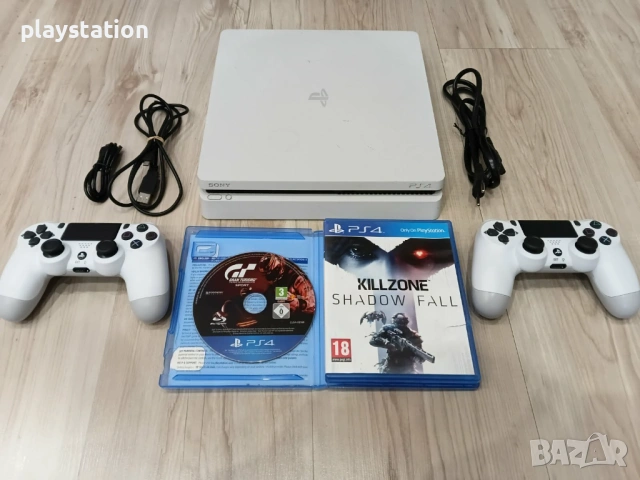 🤍 PS4 SLIM БЯЛ – 190 € (ПЪЛЕН КОМПЛЕКТ!), снимка 2 - PlayStation конзоли - 53564413