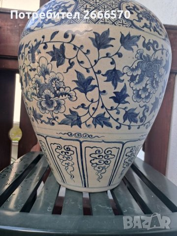 YUAN DYNASTY blue and white vase  , китайска ваза, снимка 6 - Антикварни и старинни предмети - 41681456