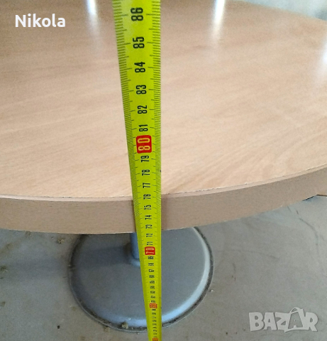 Маса кръгла ф-90см с метален крак, снимка 5 - Маси - 44606458
