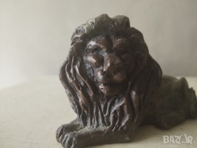 Стара бронзова статуетка - лъв, снимка 5 - Други ценни предмети - 42242309