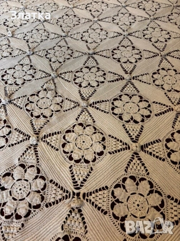 Кувертюра ръчно плетена дантела Покривка шалте за легло спалня канапе ръчно плетена на една кукаНОВА