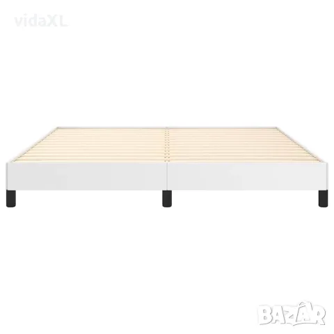 vidaXL Рамка за легло бяла 160x200 см изкуствена кожа, снимка 5 - Спални и легла - 56147221