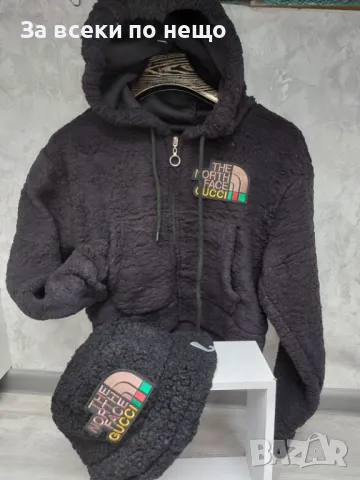 Дамски суичър с бродирано лого The North Face Gucci - 3 налични цвята Код LFS102, снимка 4 - Суичъри - 47552634