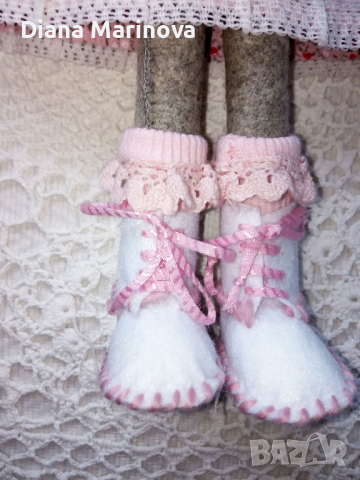 Зайче ръчна изработка с рокля и обувки, подарък за момиче, подарък за дете, снимка 3 - Други - 44603723