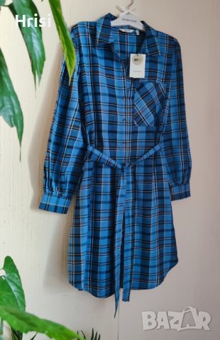 Нова карирана рокля-риза B.Young Collection, снимка 2 - Рокли - 44159816