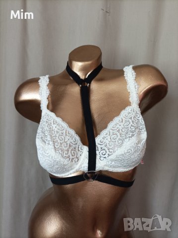 Черен чокър за бюст, снимка 4 - Бельо - 41015646