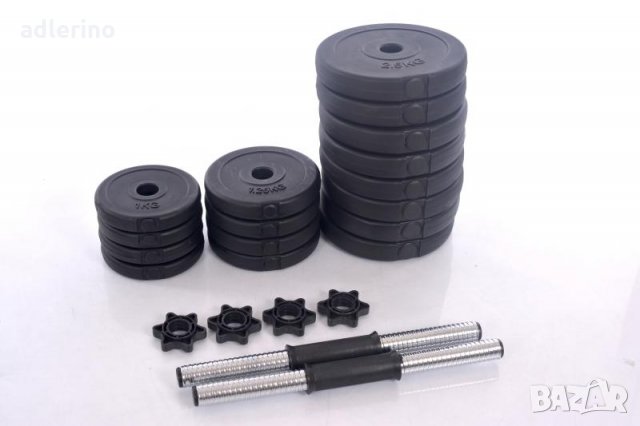  Два дъмбела по 15 кг, общо 30 кг, дъмбел, фитнес гири Ново, снимка 2 - Фитнес уреди - 34154119