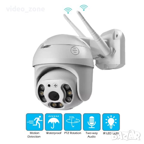 5MP WiFi FULL HD 1080P Безжична IP SMART камера с цветно нощно виждане и звук