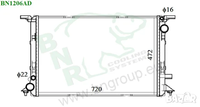Воден радиатор BNR за AUDI BN1206, снимка 3 - Части - 48702602