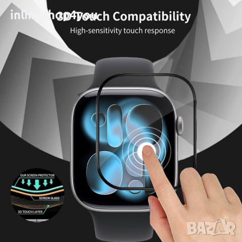3D Скрийн Протектор за Apple Watch Series 11 - 42mm и 46mm, снимка 7 - Смарт гривни - 52554239