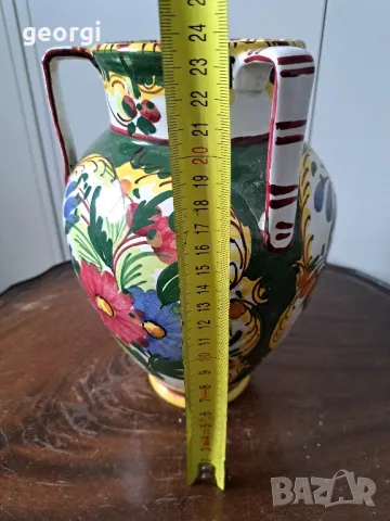 немска керамична ваза с три дръжки уникат   10/2, снимка 6 - Вази - 48903612