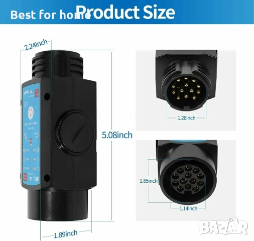 Тестер за ремаркета 13-пинов 2-в-1 акумулаторен светлинен уред, снимка 8 - Други инструменти - 53499057