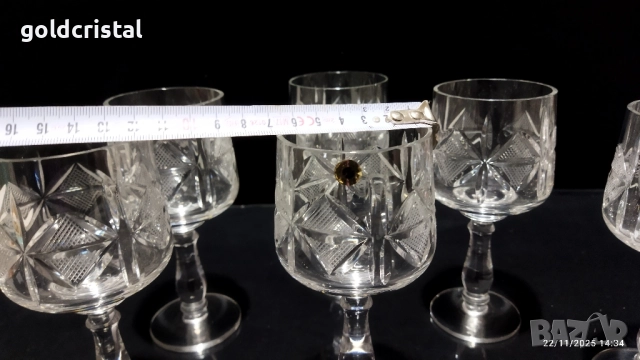 кристални чаши за вино , снимка 4 - Антикварни и старинни предмети - 52506626