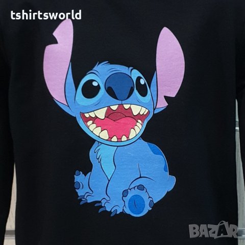 Нова детска ватирана блуза с дълъг ръкав Стич (Stitch) в черен цвят, снимка 2 - Детски Блузи и туники - 38996156