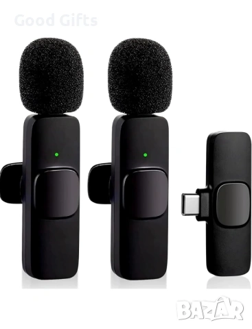 Комплект Безжични Микрофони K9 – Професионален звук за вашия смартфон, снимка 2 - Друга електроника - 53833299