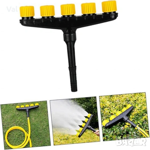 Разпръсквач за маркуч с 5 дюзи – равномерно поливане и универсално почистване, снимка 7 - Напояване - 53051121