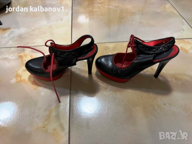 Подарявам - Дамски летни затворени обувки на ток номер 35 стелка 22см. ток 11см., снимка 2 - Дамски обувки на ток - 53598624