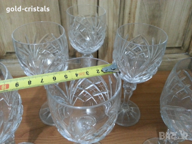 Кристални чаши за вино Чехословакия, снимка 5 - Антикварни и старинни предмети - 36075199
