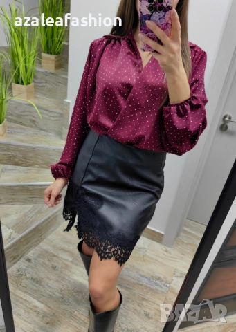 Дамски сет боди с кожена пола, снимка 3 - Комплекти - 52864194