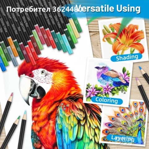 Комплект Моливи 120 Цвята в Несесер  4824, снимка 6 - Рисуване и оцветяване - 52643555