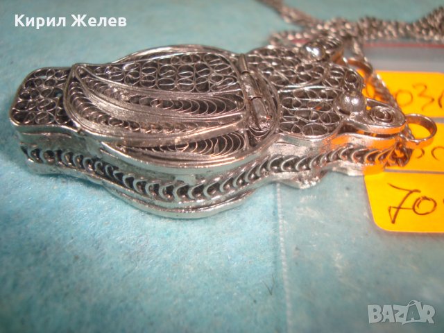 ПОСРЕБРЕН БУХАЛ ФИЛИГРАНЕН със ЗДРАВО СИНДЖИРЧЕ ФИГУРАЛЕН АРТ ДЕКО МЕДАЛЬОН БЛАГОРОДНА СТОМАНА 25560, снимка 16 - Колиета, медальони, синджири - 35679503