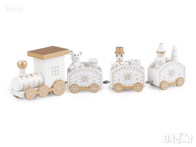 Коледна украса дървено влакче,различни видове