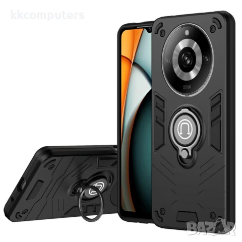 Realme 11 Pro+ / 11 Pro 5G Удароустойчив Калъф с Пръстен Стойка и Скрийн Протектор
