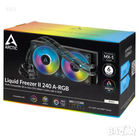 Arctic водно охлаждане Liquid Freezer II - 240 A-RGB Black ACFRE00093A, снимка 6 - Други - 41191195