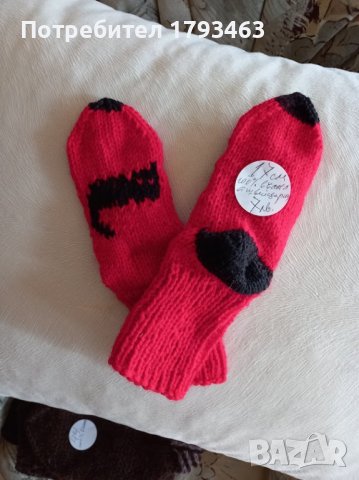 Ръчно плетени детски чорапи от вълна, ходило 17 см., снимка 2 - Чорапи - 41115280
