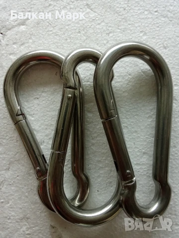 висококачествени карабинери 120мм, от неръждаема стомана AISI 316 (морски клас, снимка 3 - Железария - 51027121