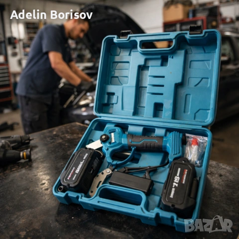 Комплект акумулаторна ножица 3" и резервен нож 36V 8A, снимка 2 - Други инструменти - 53781177