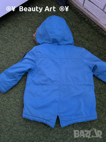 Детско синъо яке/парка 92-98 , снимка 4 - Детски якета и елеци - 44708499