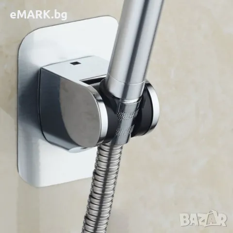 Лепяща стойка за душ с механизъм за регулиране на ъгъла на душ слушалката и монтаж без пробиване, снимка 1